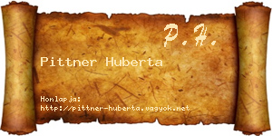 Pittner Huberta névjegykártya
